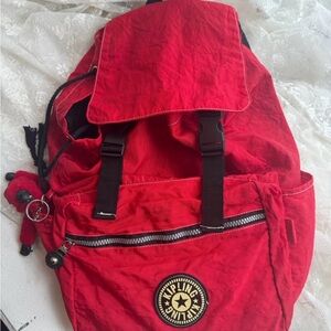 Vintage Kipling Vibrant Red Backpack